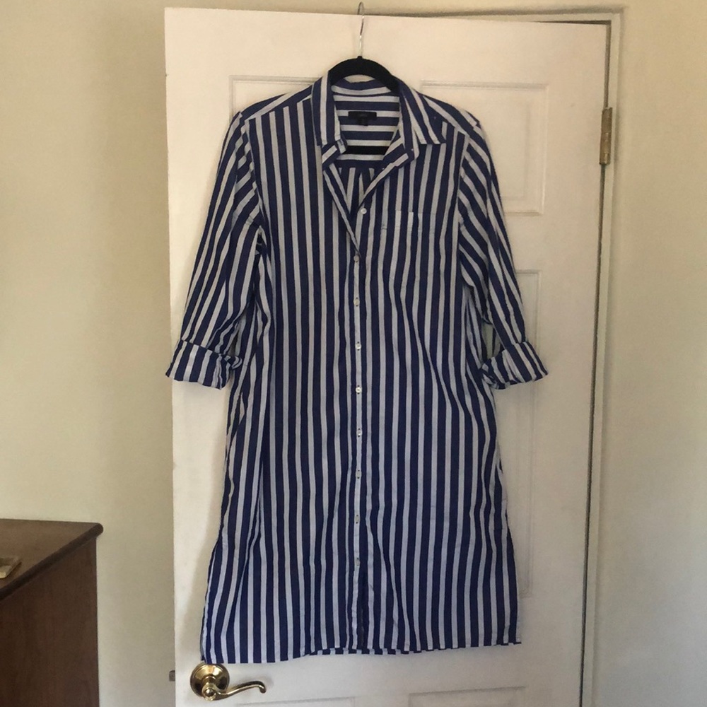 Small J.Crew 100% Cotton Striped Shirt Dress